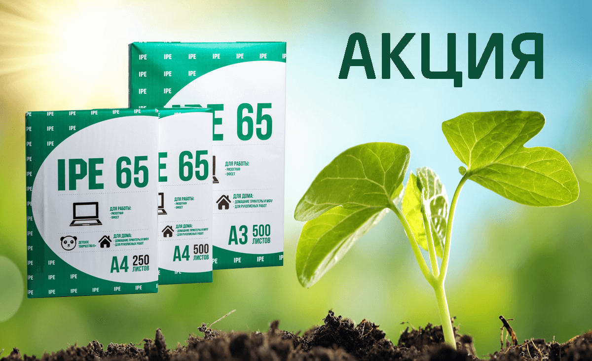 Беспрецедентная акция на бумагу для печати и письма IPE65